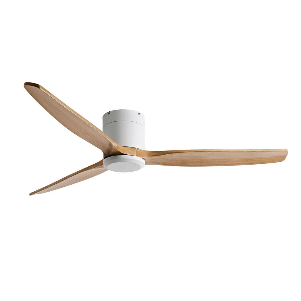 Sylva, ventilateur de plafond bois massif à profil bas, vue 9