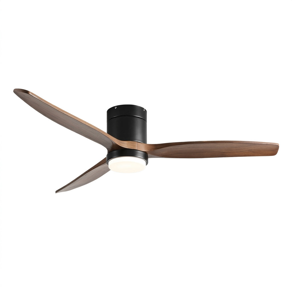 Sylva, ventilateur de plafond bois massif à profil bas, vue 13