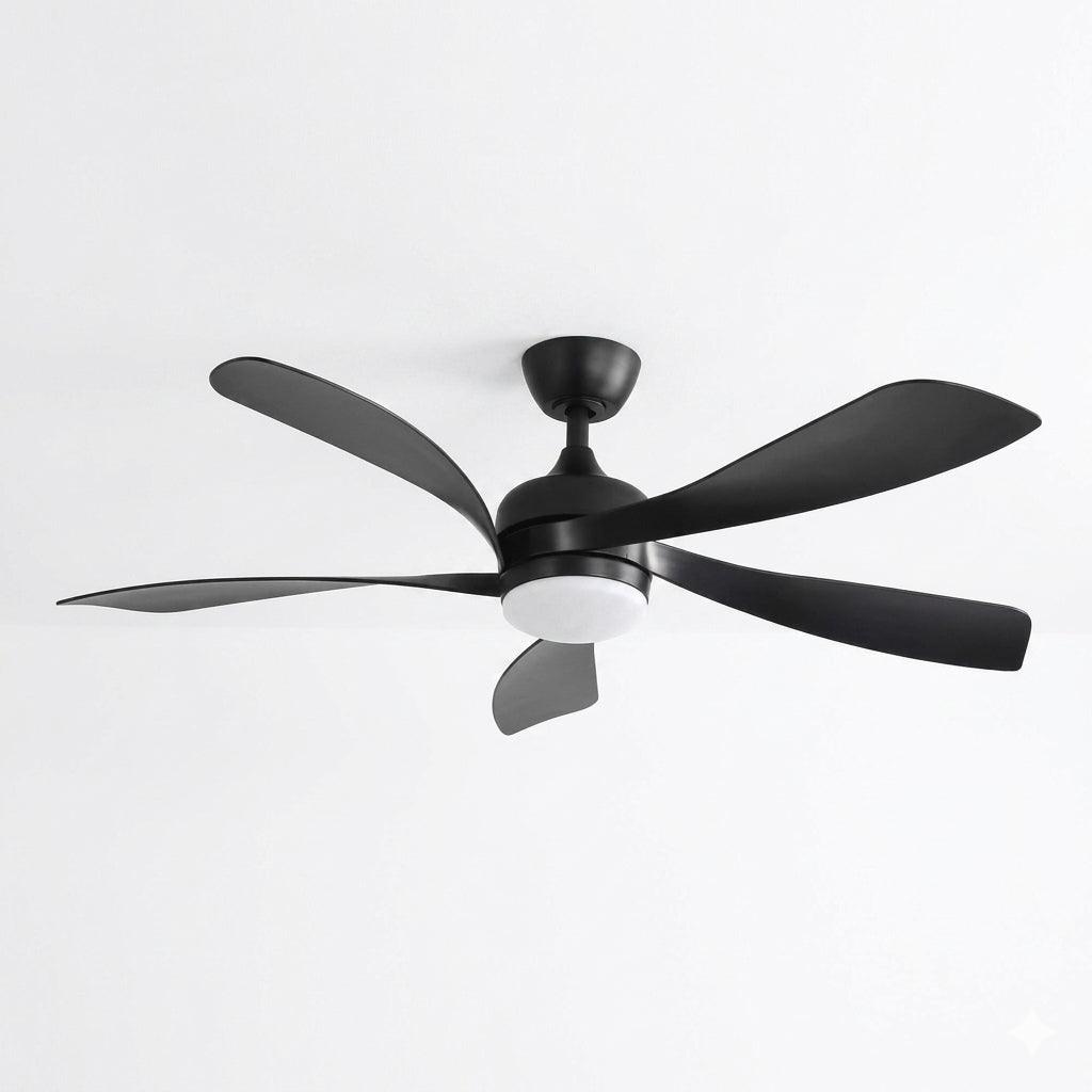 Zénith Noir, ventilateur de plafond 5 pales noir avec LED
