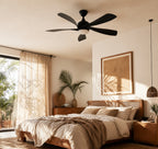 Zénith Noir, ventilateur de plafond 5 pales noir avec LED, vue 2