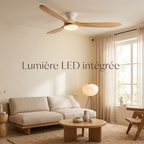 Ventilateur Cap LED Ivoire avec lumiere LED integree
