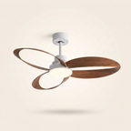 Méridien blanc et noyer, ventilateur de plafond design LED
