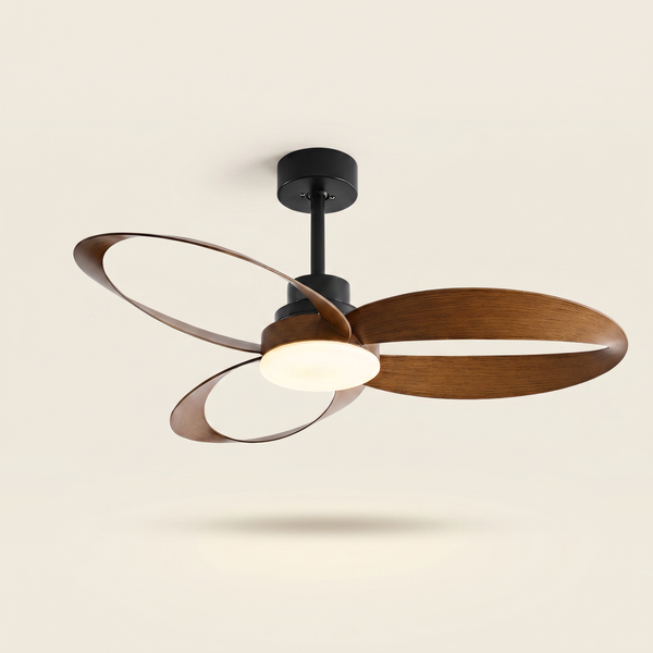 Méridien noir et noyer, ventilateur de plafond design LED