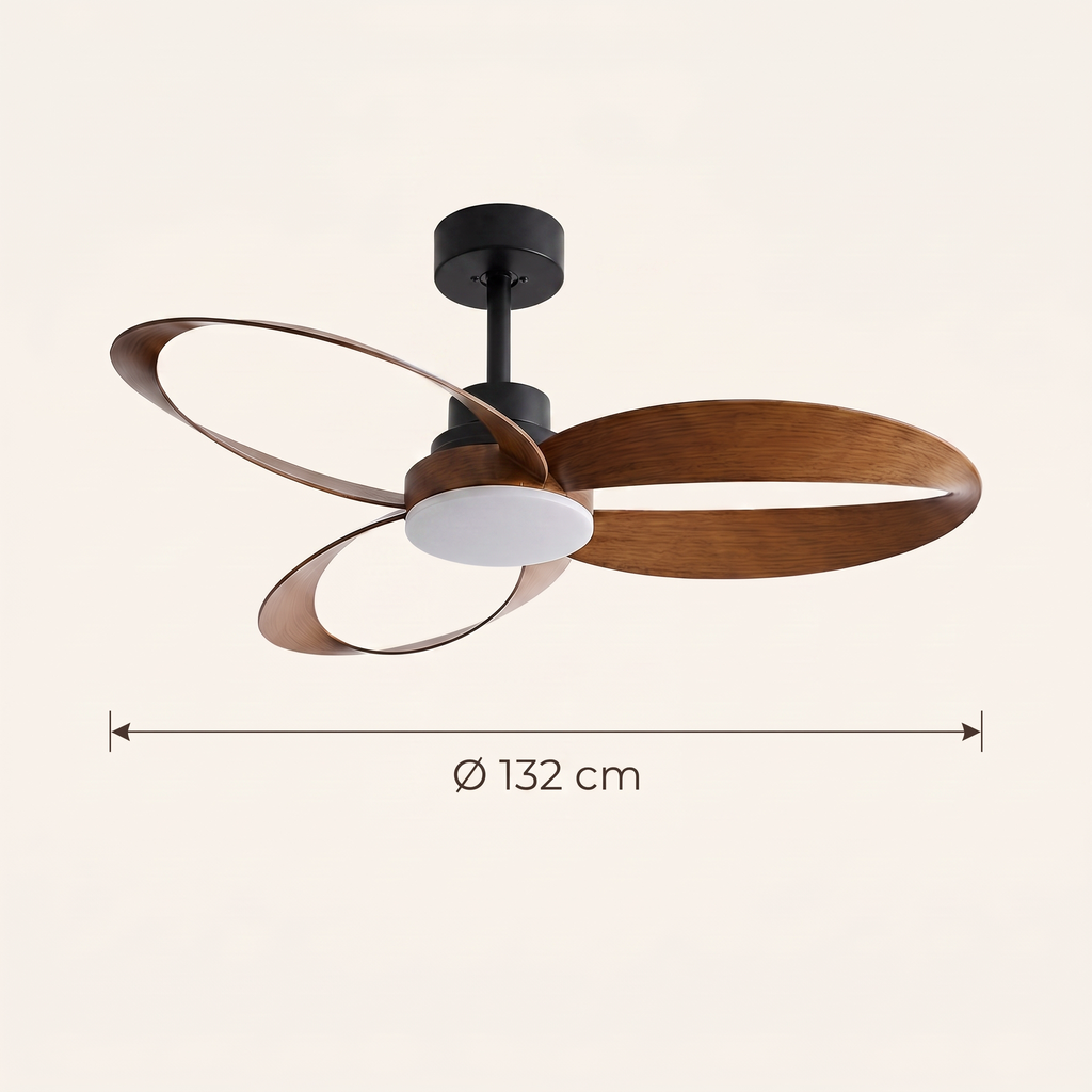 Dimensions du ventilateur de plafond Méridien, diamètre 132 cm