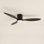 Ventilateur de plafond Opale tout noir, profil bas