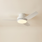 Ventilateur de plafond Opale tout blanc, profil bas