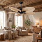 Ventilateur Palma en fonctionnement dans un salon chaleureux