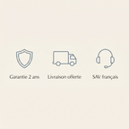 Garantie 2 ans, livraison offerte, SAV francais