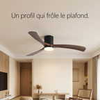Ventilateur Sylva, profil bas qui frole le plafond