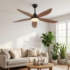 Ventilateur Solstice en fonctionnement dans un séjour lumineux