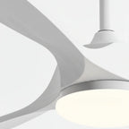 Brise | Ventilateur vintage blanc et bois blanc, LED