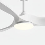 Brise | Ventilateur vintage blanc et bois blanc, LED