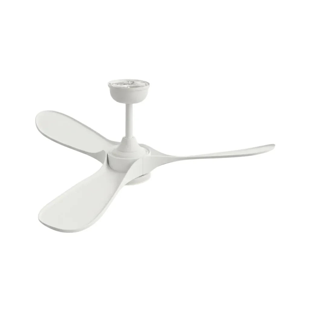 Brise | Ventilateur vintage blanc et bois blanc, LED