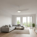 Brise | Ventilateur vintage blanc et bois blanc, LED
