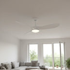 Brise | Ventilateur vintage blanc et bois blanc, LED