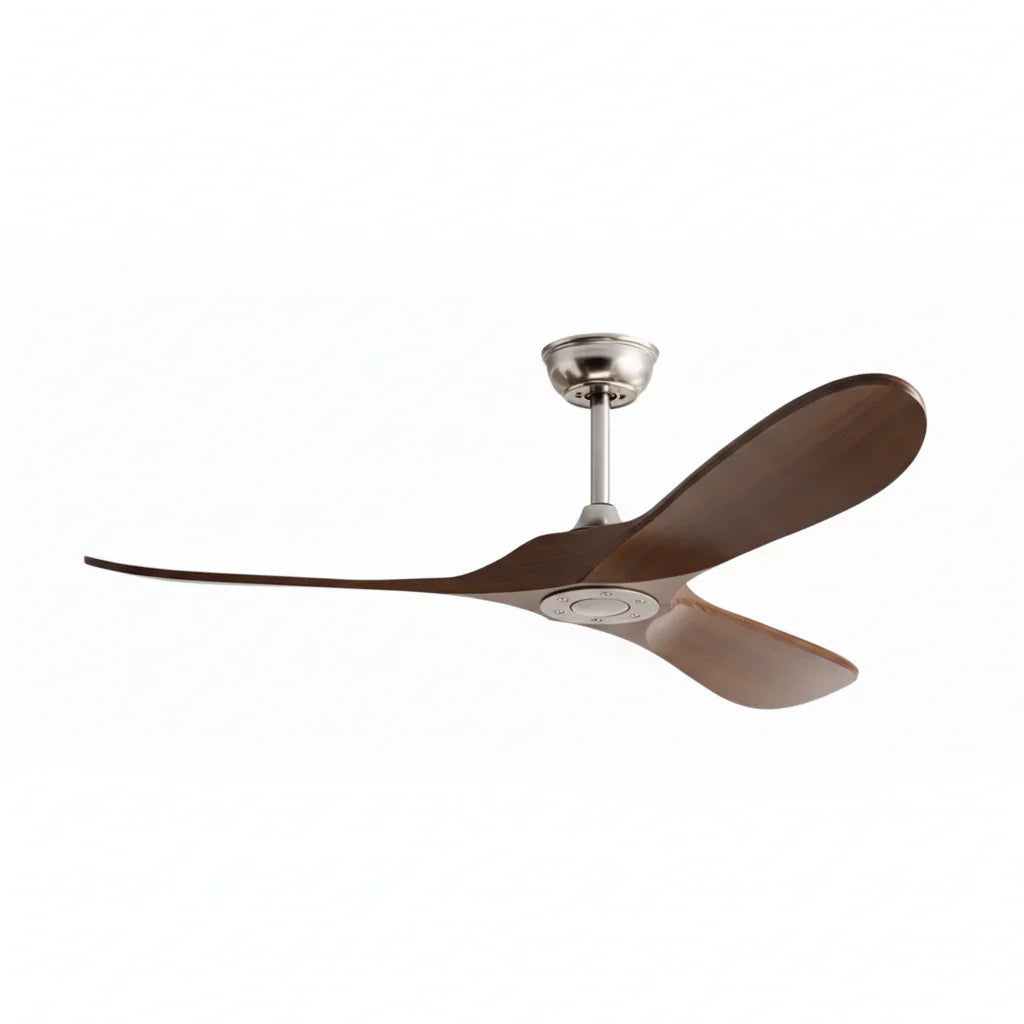 Aquilon | Ventilateur vintage argent et bois foncé