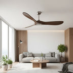 Aquilon | Ventilateur vintage argent et bois foncé