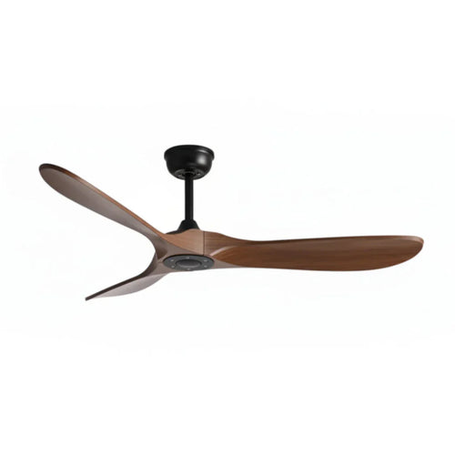 Auster | Ventilateur vintage noir et bois foncé