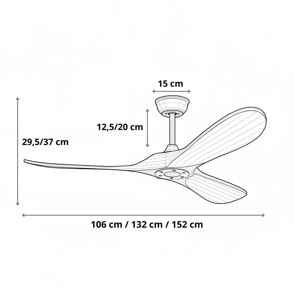 Aquilon | Ventilateur vintage argent et bois foncé