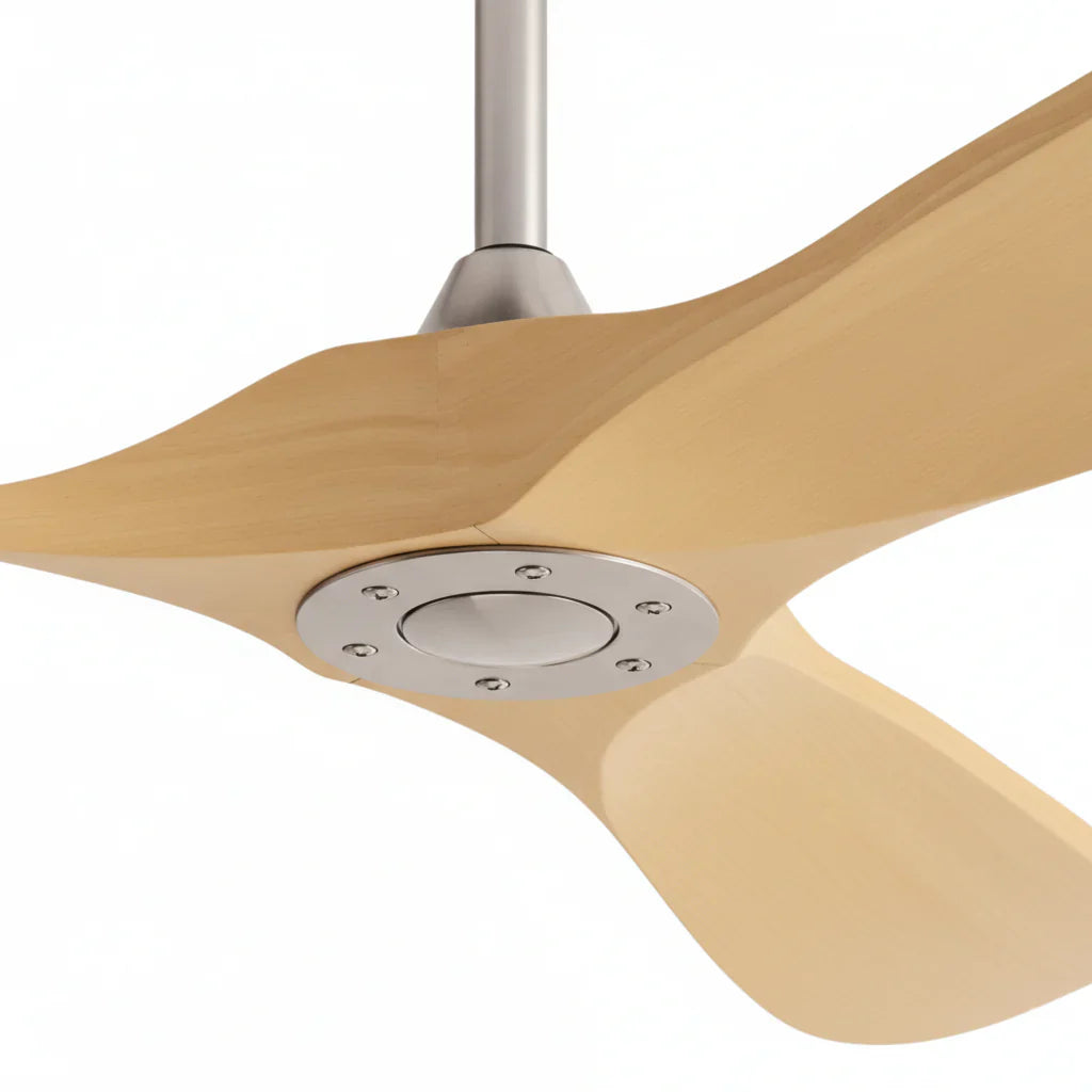 Tramontane | Ventilateur vintage argent et bois clair