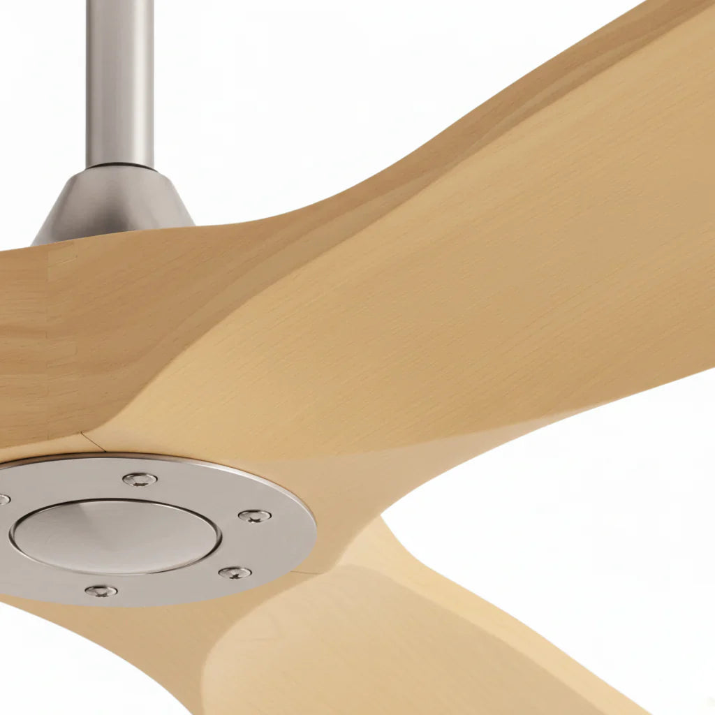 Tramontane | Ventilateur vintage argent et bois clair